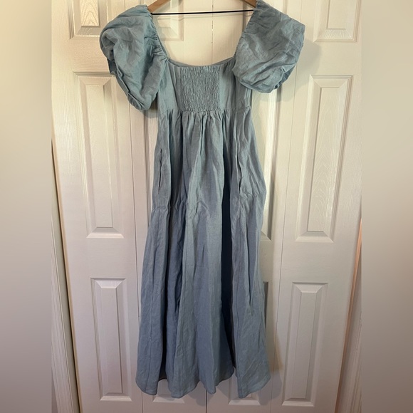 Elegant Blue Off-Shoulder Dress - Picture 3 of 4